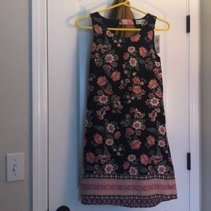 Black and pink floral dress